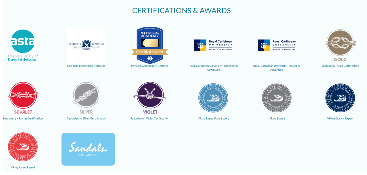 Wood Tide Travel Certifications